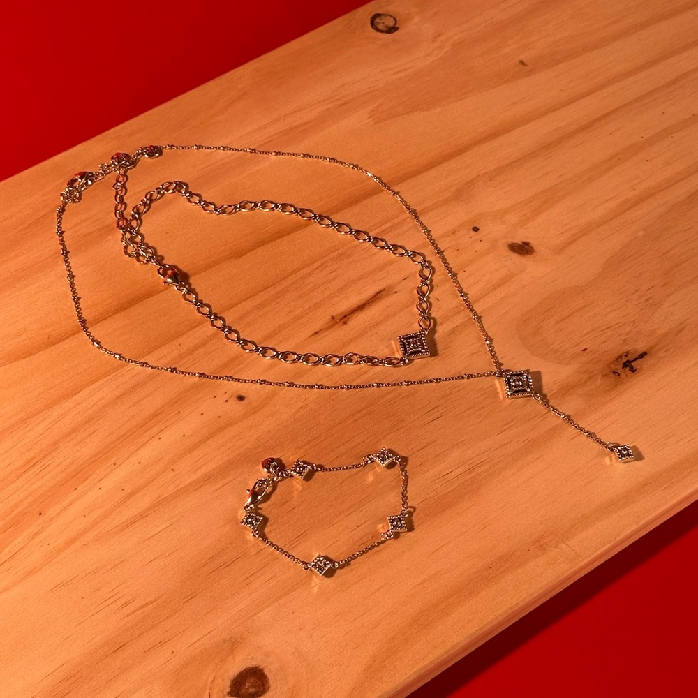 Brighton Illumina Elegant Silver Necklace and Bracelet Set